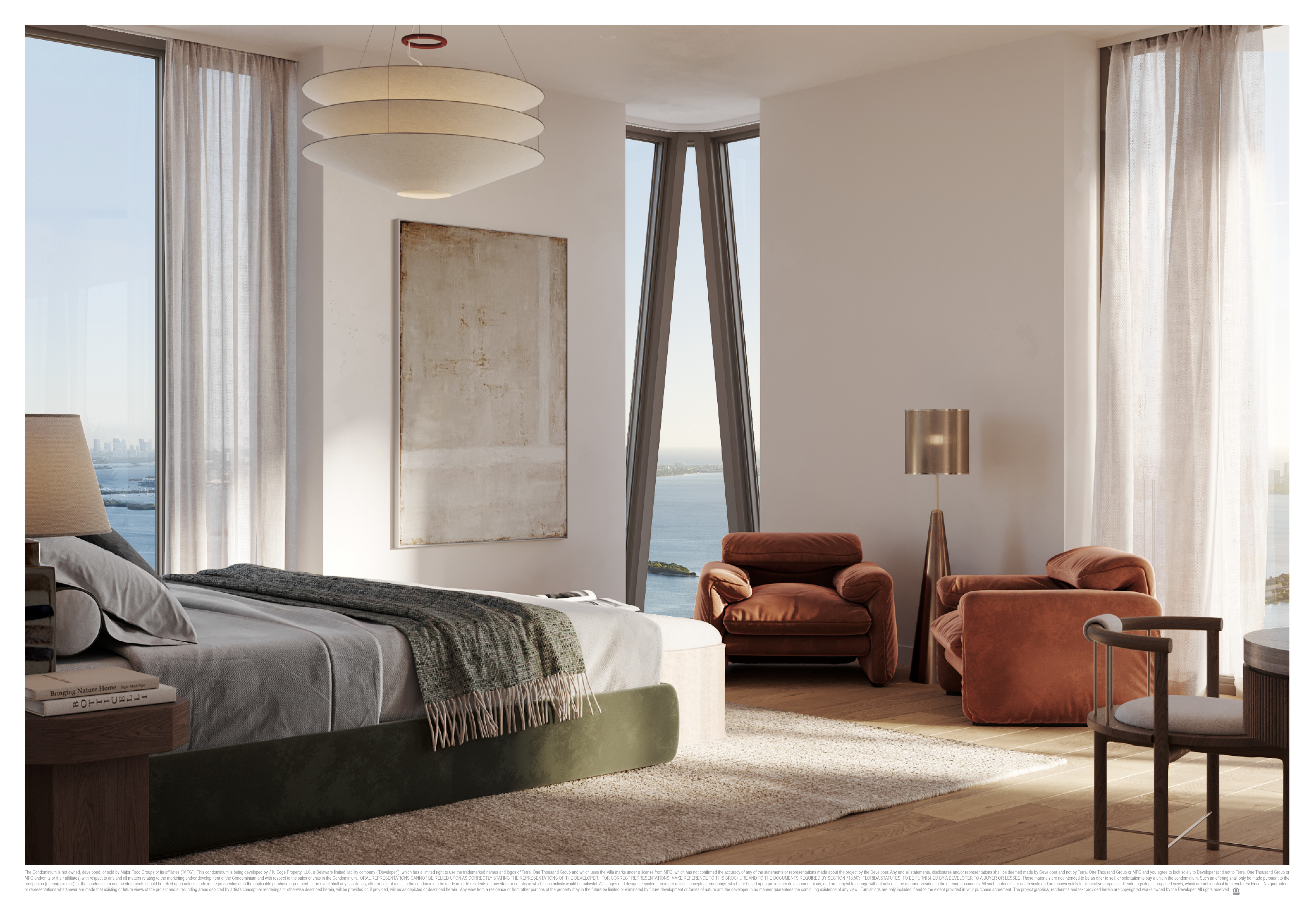 Primary bedroom with ocean views